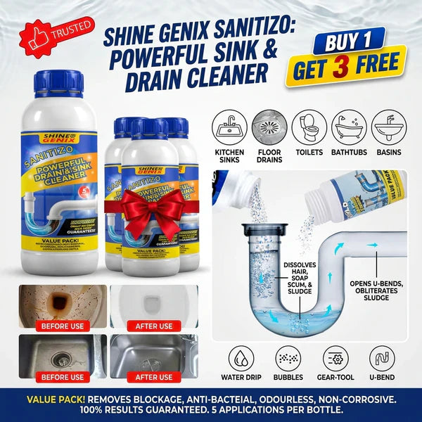 SANITIZO Powerful Sink & Drain Cleaner - Buy 1 Get 3 Free